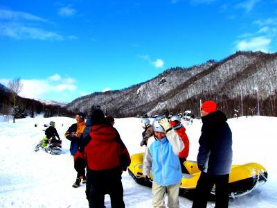 定山渓で雪ざんまい