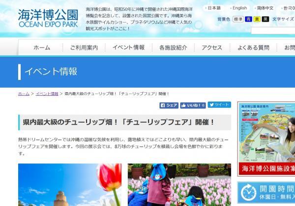 海洋博公園にて「チューリップフェア」