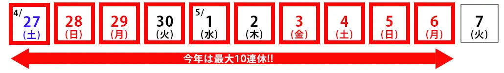 GW特集｜今年は最大10連休！