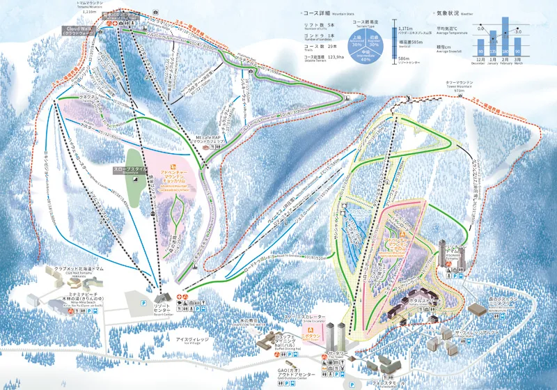 北海道スキー&スノーボード特集｜星野リゾートトマムゲレンデマップ