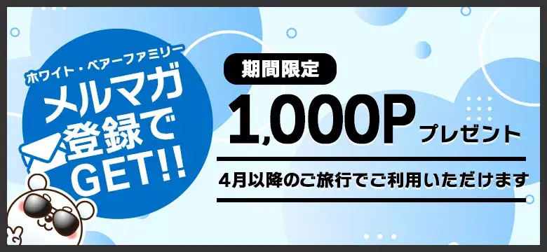 メルマガ登録で1,000ポイントをプレゼント！