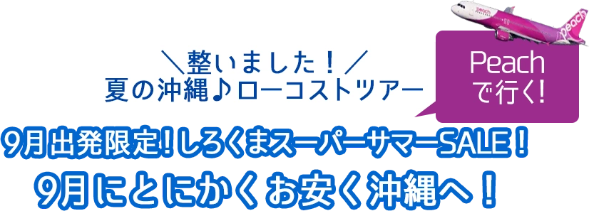 peach夏の沖縄売り尽くしSALE！秋の北海道特選周遊バスツアー